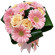 букет из кремовых роз и розовых гербер. Москва